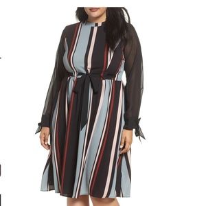 Lost Ink Fit and Flare Striped Dress